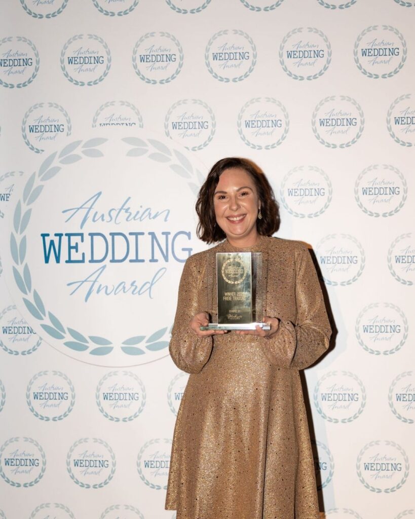 Corinna Abele mit der Austrian Wedding Award Auszeichnung